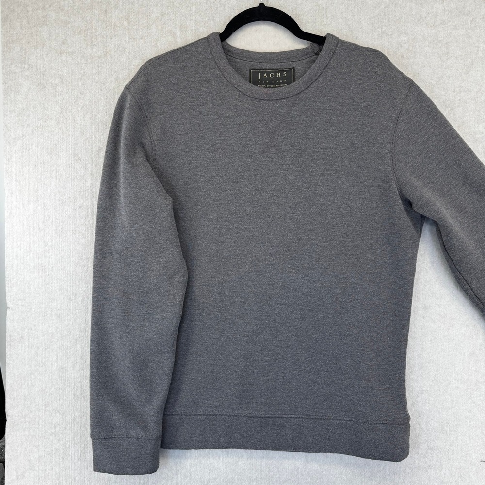 Jachs New York Mens Small Gray Crewneck Sweatshirt Pullover Charcoal THICK